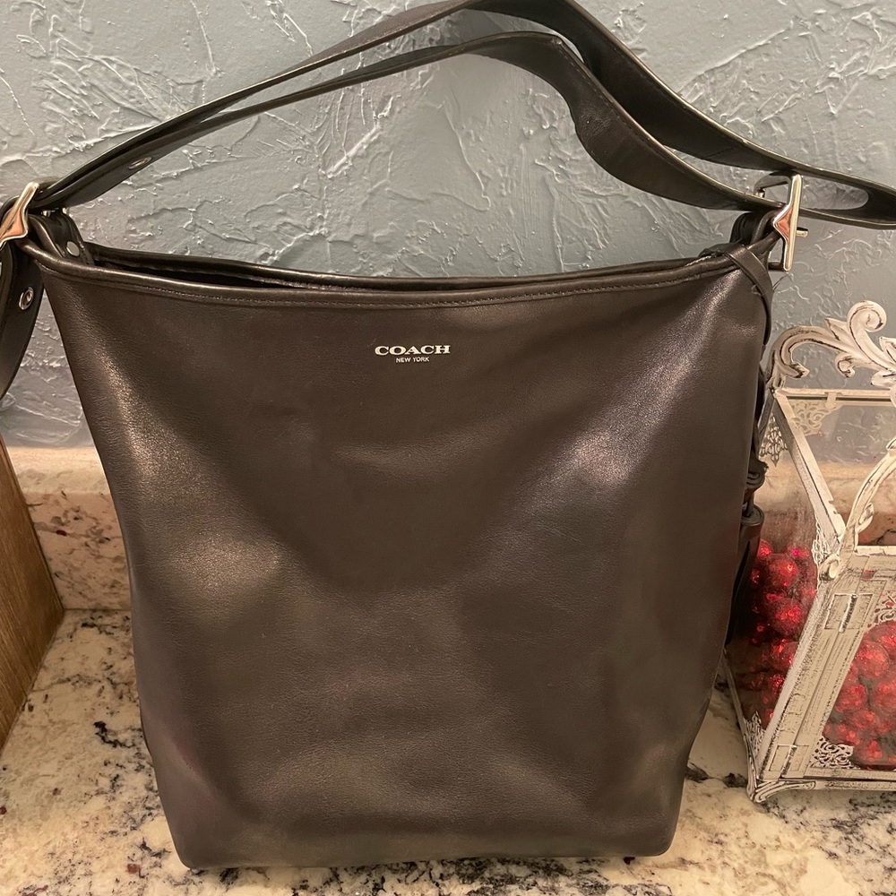 Black leather Coach purse